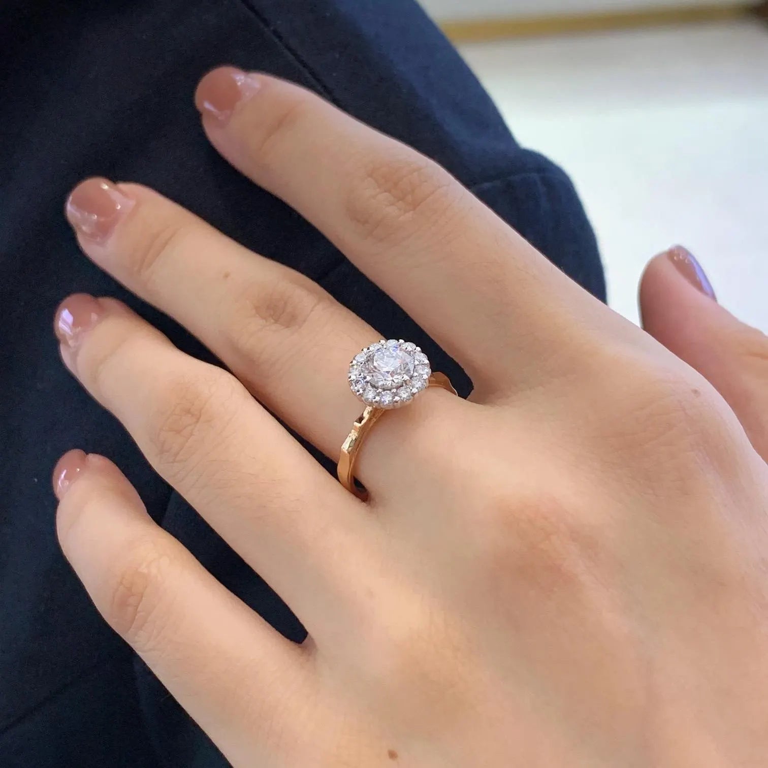 Round 1.60tcw Lab Diamond Halo Pave Engagement Ring | IGI Certified DEF VVS–VS | Yellow Gold