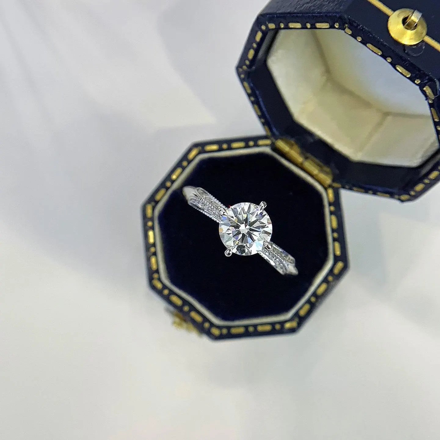 Round 1.20tcw Lab Diamond Ring | Hidden Halo & Pavé Setting | IGI Certified | White Gold