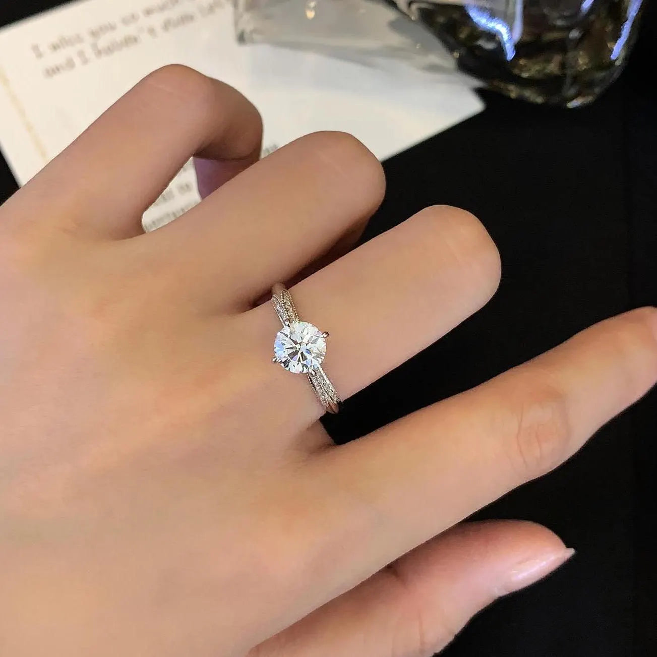 Round 1.20tcw Lab Diamond Ring | Hidden Halo & Pavé Setting | IGI Certified | White Gold