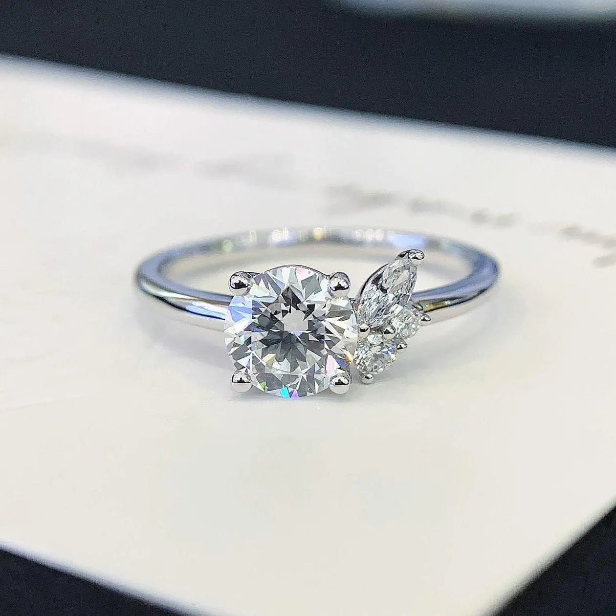 1.40tcw Round Lab Diamond Basket Pavé Engagement Ring | IGI Certified | 10k 14k 18k Gold