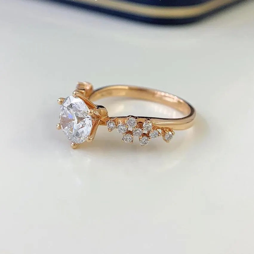 2.10tcw Round Lab Grown Diamond Pavé Solitaire Ring | 1.50ct Center | IGI Certified