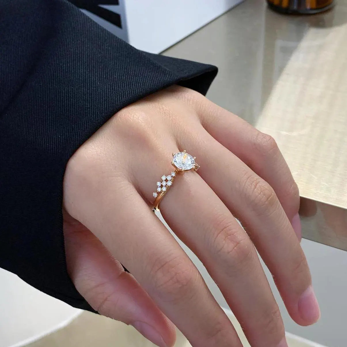 2.10tcw Round Lab Grown Diamond Pavé Solitaire Ring | 1.50ct Center | IGI Certified