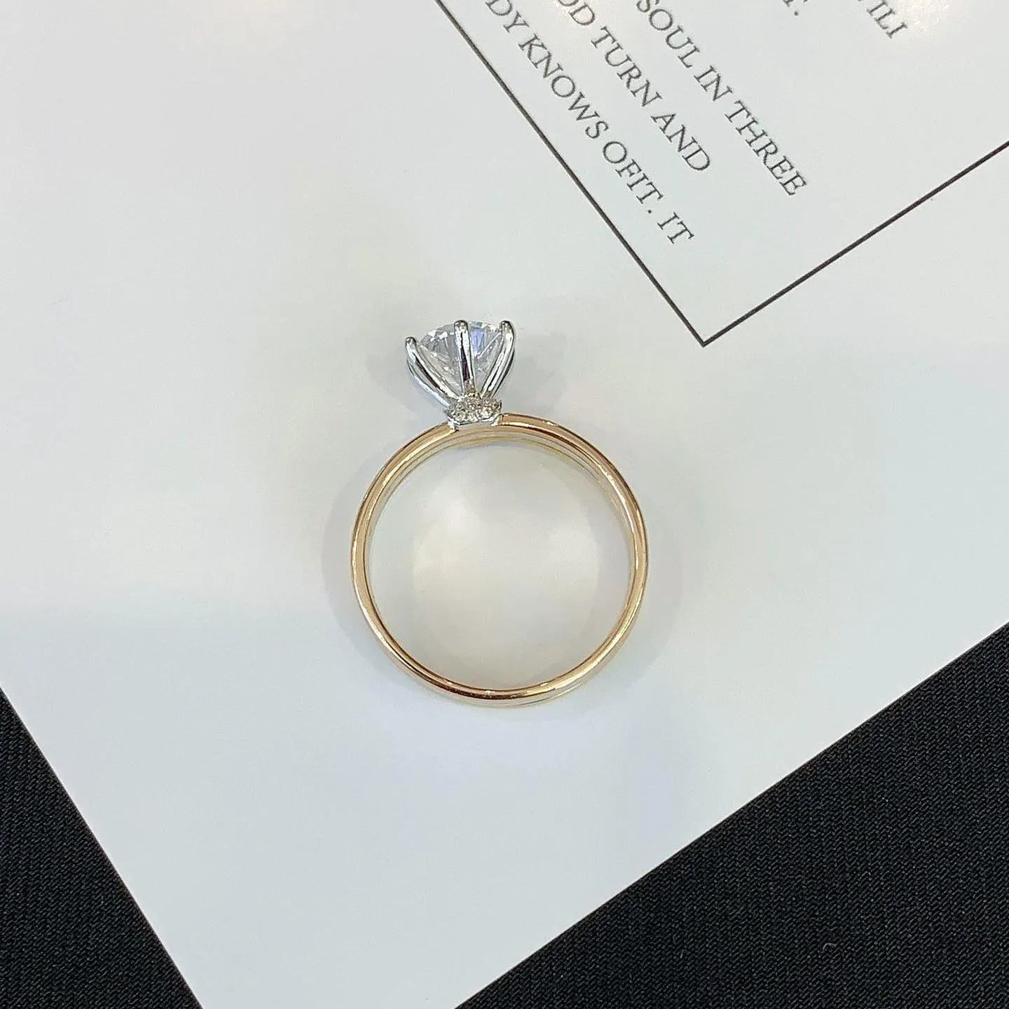 1.70tcw IGI Certified Round Lab Diamond Ring | Yellow Gold Band | White Gold Prongs