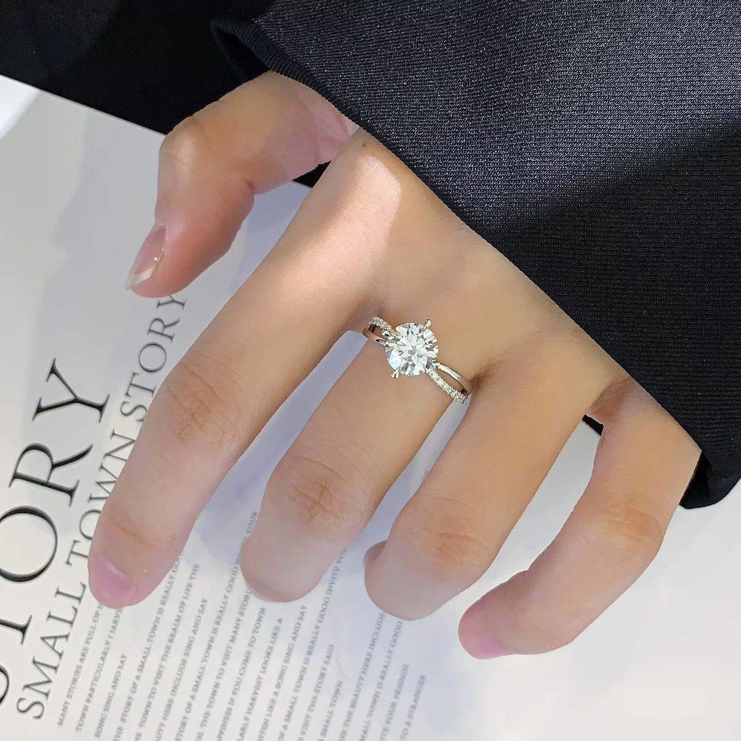 1.70tcw Round Lab Diamond Engagement Ring | Hidden Halo | Two-Tone Band | IGI Certified