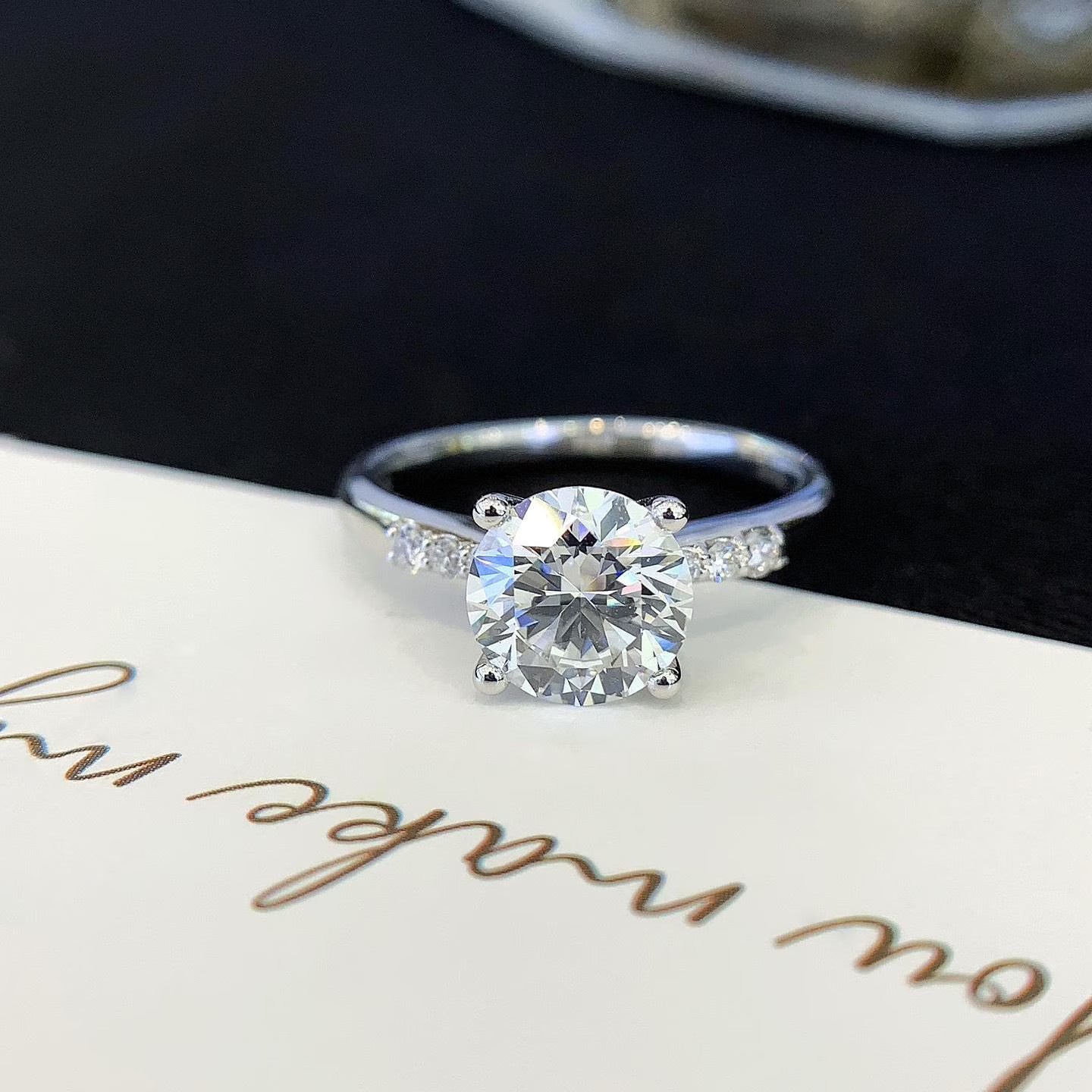 1.80tcw Round Lab Grown Diamond Solitaire Pavé Ring | 1.70ct Center | IGI Certified