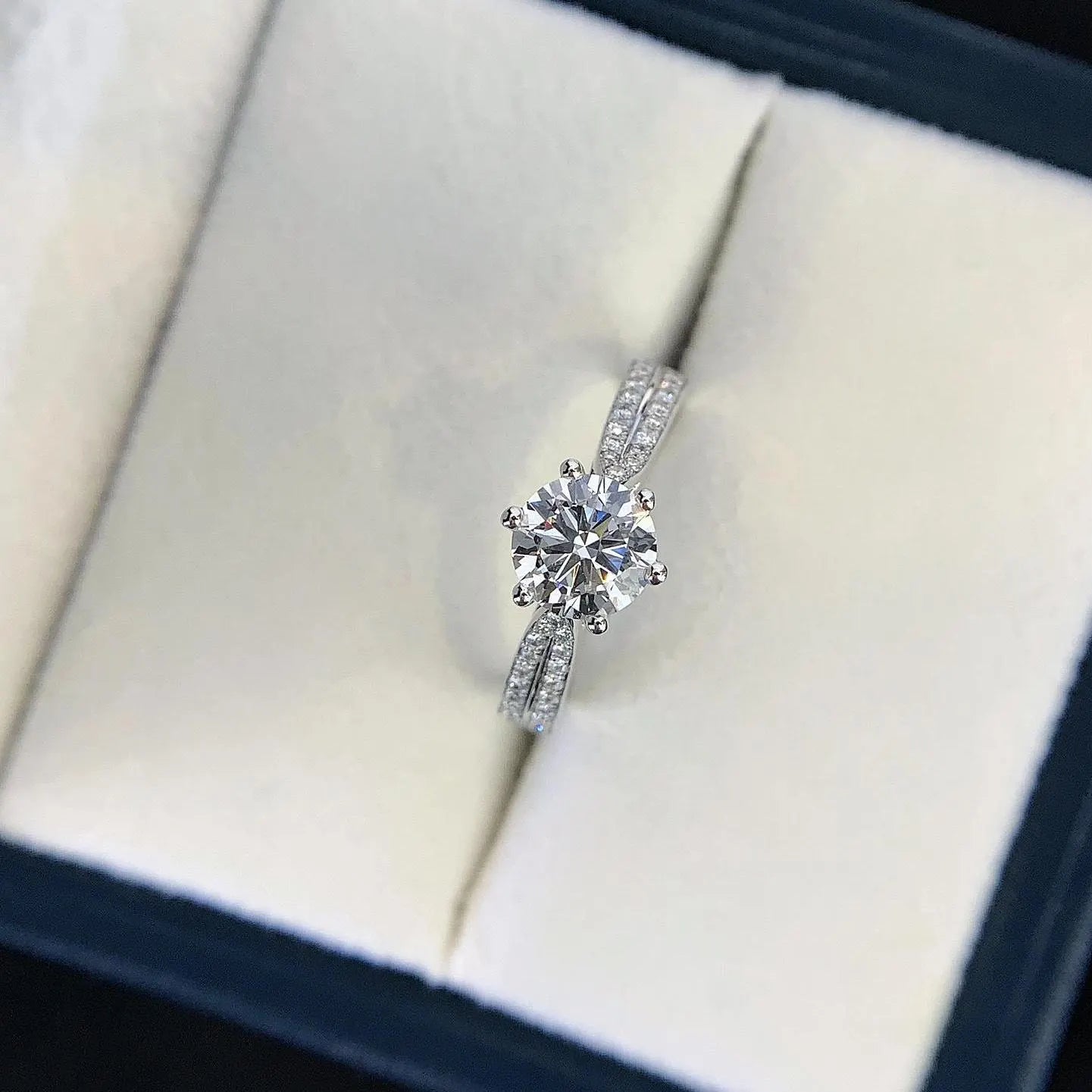 Round 1.20tcw Lab Diamond Cathedral Double Band Ring | IGI Certified