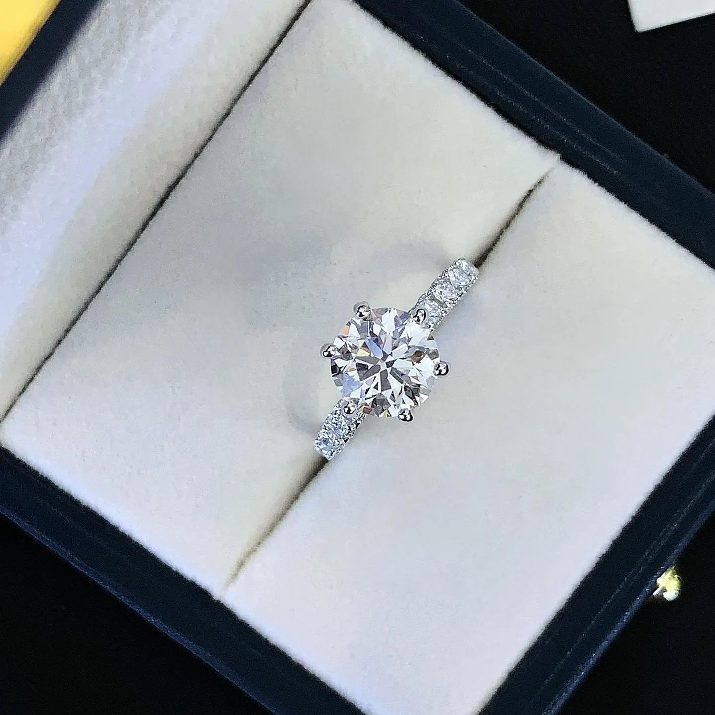 Round 3.30tcw Lab Diamond Accent Engagement Ring | IGI Certified