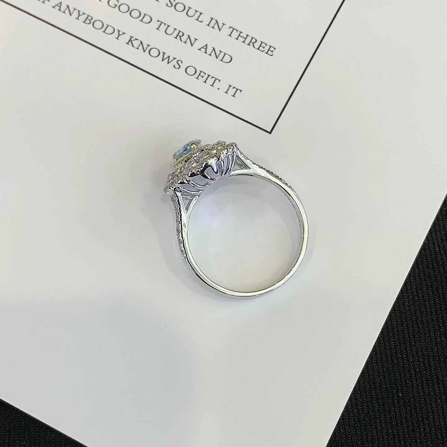 Fancy Pear 3.20tcw Lab Grown Diamond Triple Halo Cathedral Shank Engagement Ring, VVS-VS Clarity - IGI Certified