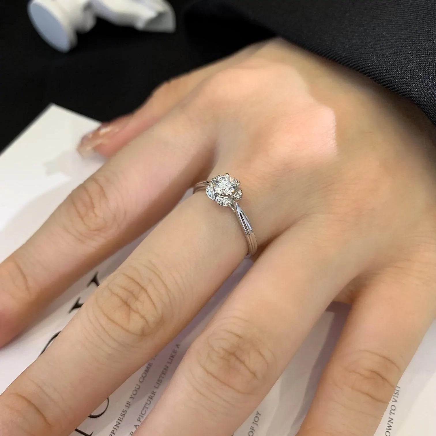 Round 0.90tcw Lab Grown Diamond Halo Cathedral Engagement Ring | IGI Certified