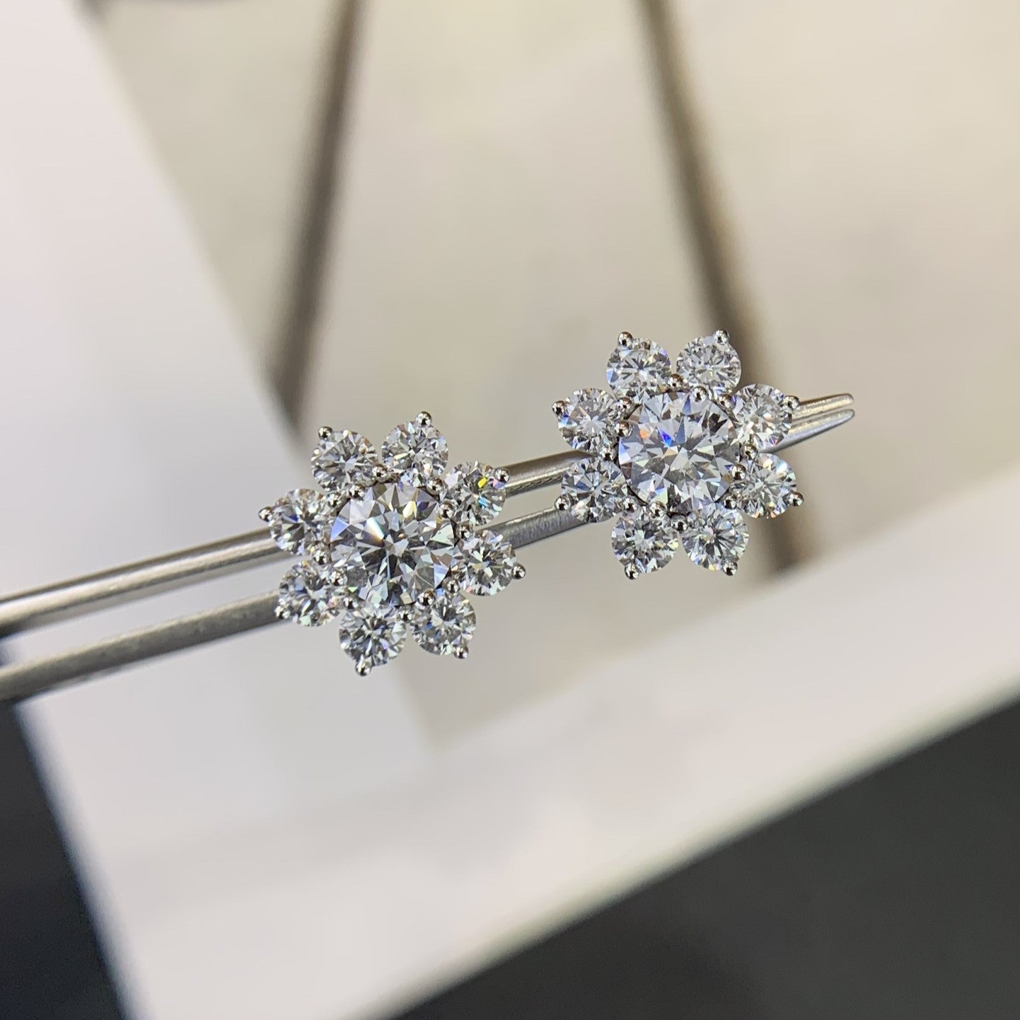 3.60tcw Lab Grown Diamond Round Stud Earring, EF Color, VS Clarity