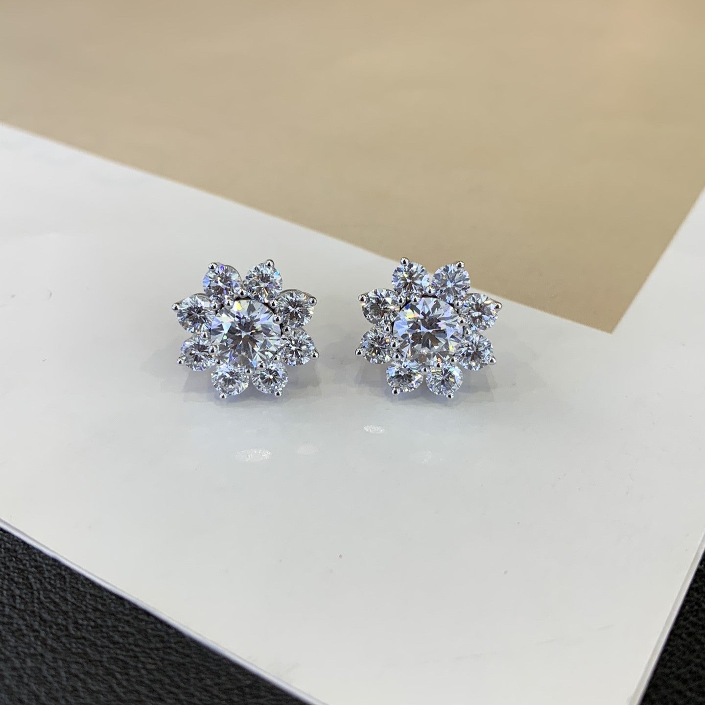 3.60tcw Lab Grown Diamond Round Stud Earring, EF Color, VS Clarity