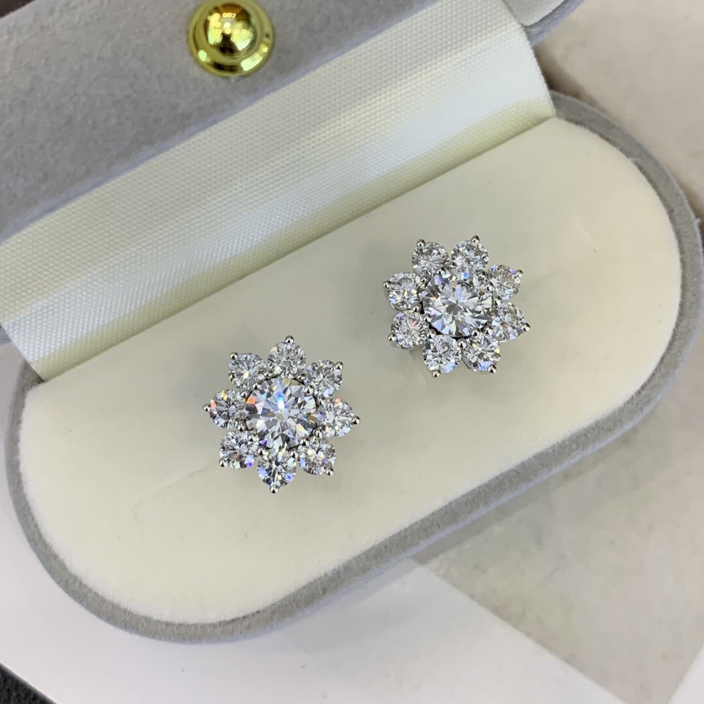 3.60tcw Lab Grown Diamond Round Stud Earring, EF Color, VS Clarity