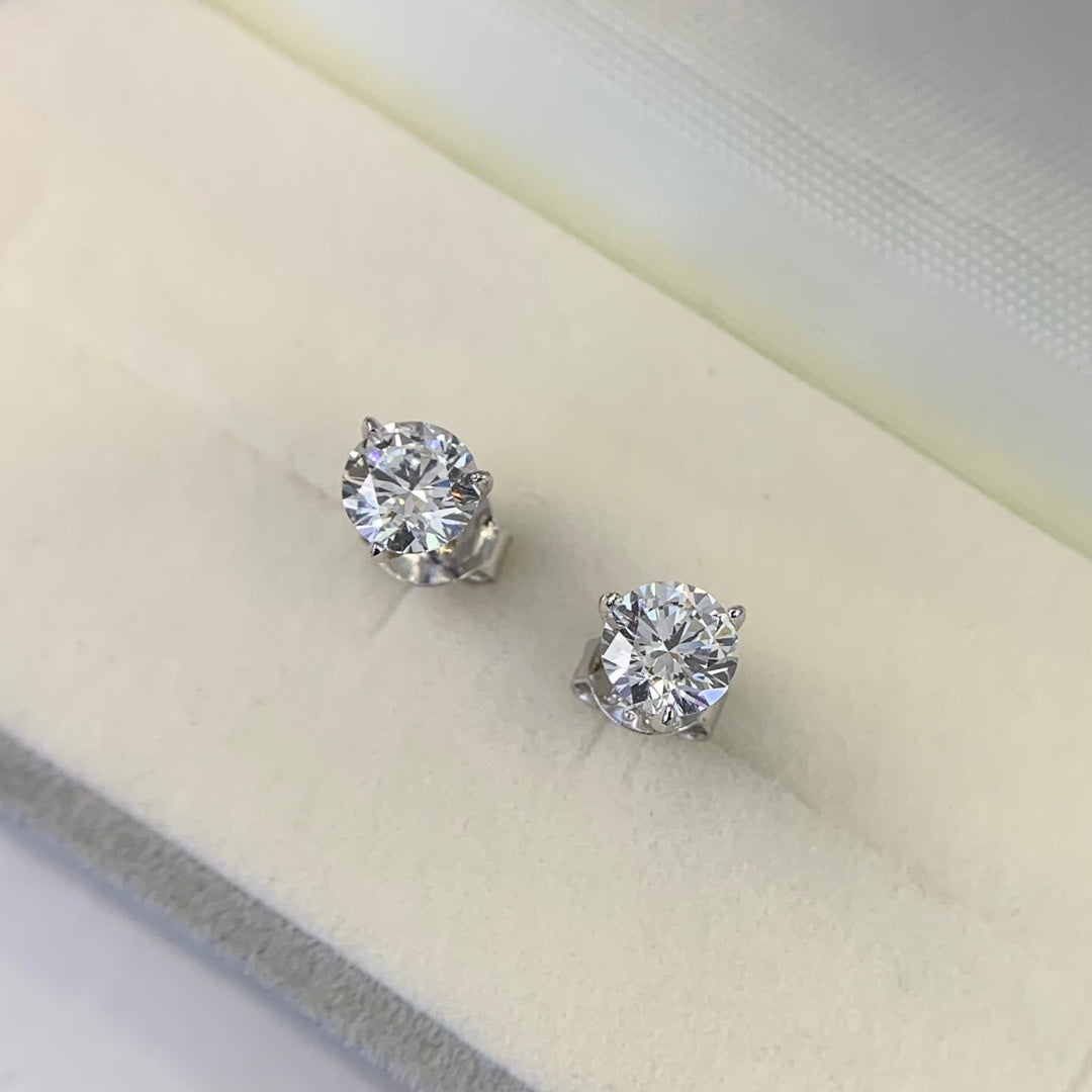 1.00tcw Lab Grown Diamond Round Stud Earring, EF Color, VS Clarity