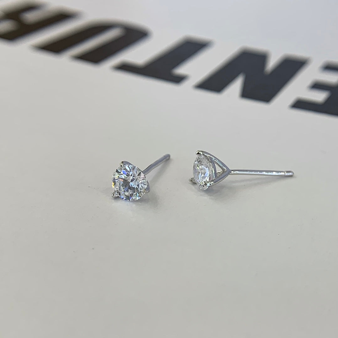 1.00tcw Lab Grown Diamond Round Stud Earring, EF Color, VS Clarity