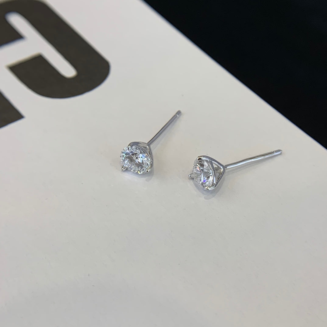 1.00tcw Lab Grown Diamond Round Stud Earring, EF Color, VS Clarity