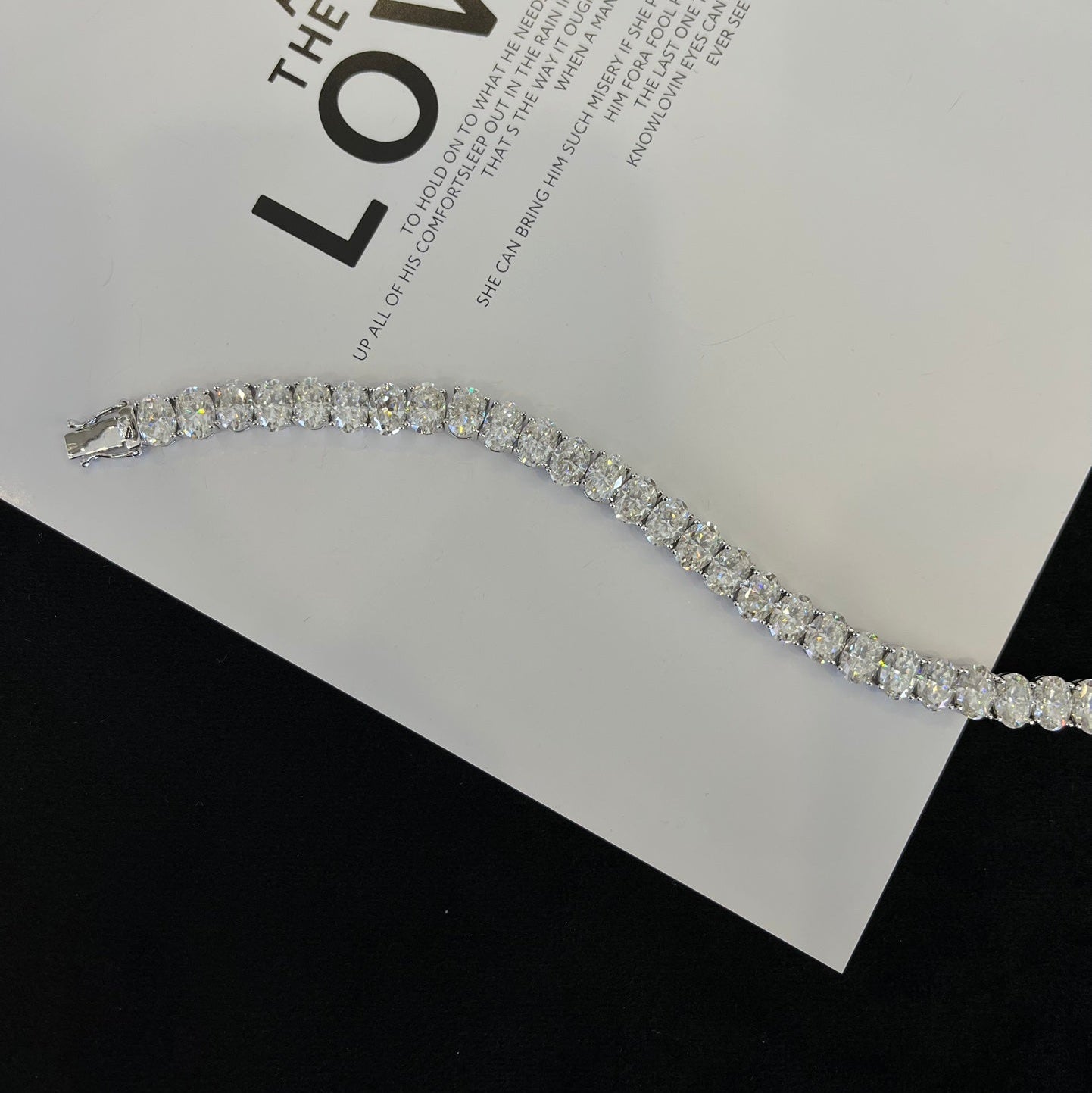 15.00tcw Oval Lab Diamond Tennis Bracelet | White Gold | DEF VVS–VS | IGI Certified
