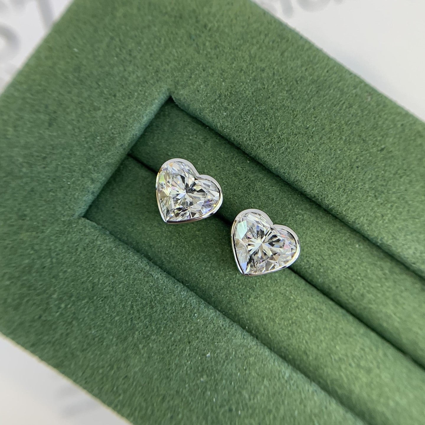 3.00tcw Lab Grown Diamond Heart Stud Earring, D-E-F Color, VVS-VS Clarity