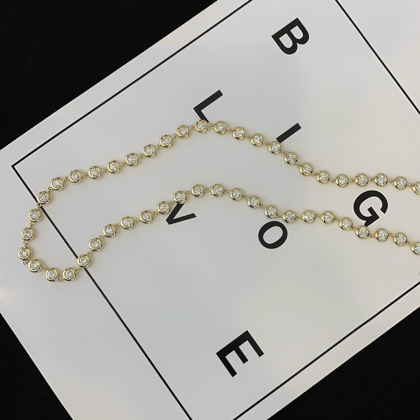 Round 3.70tcw Lab Diamond Bezel Tennis Necklace | IGI Certified | EF VS | Gold Options