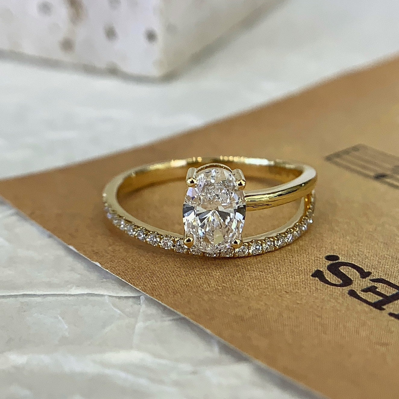 Oval 1.60tcw Lab Diamond Ring | Wrap Band | IGI Certified | DEF VVS–VS Clarity