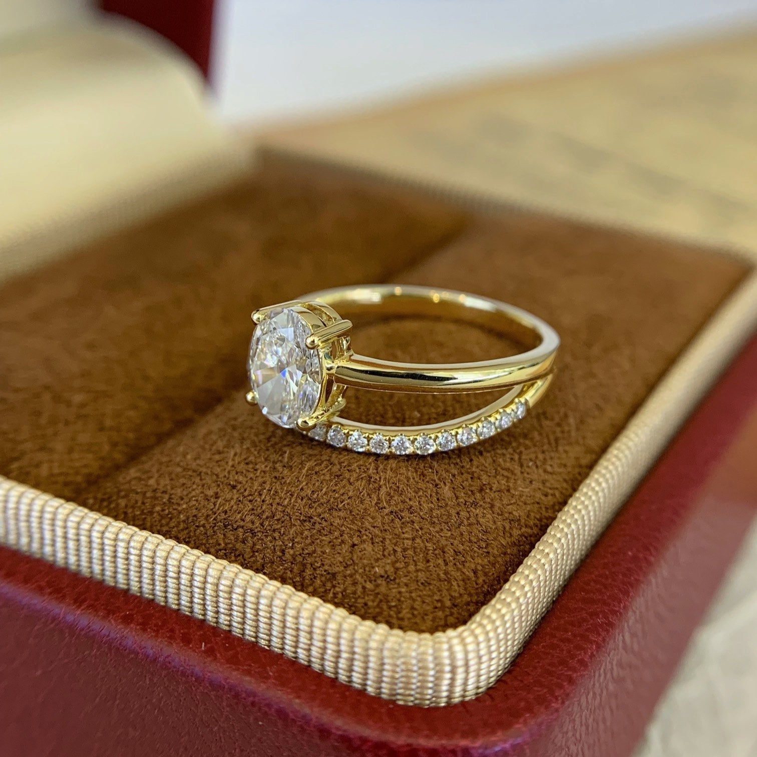 Oval 1.60tcw Lab Diamond Ring | Wrap Band | IGI Certified | DEF VVS–VS Clarity