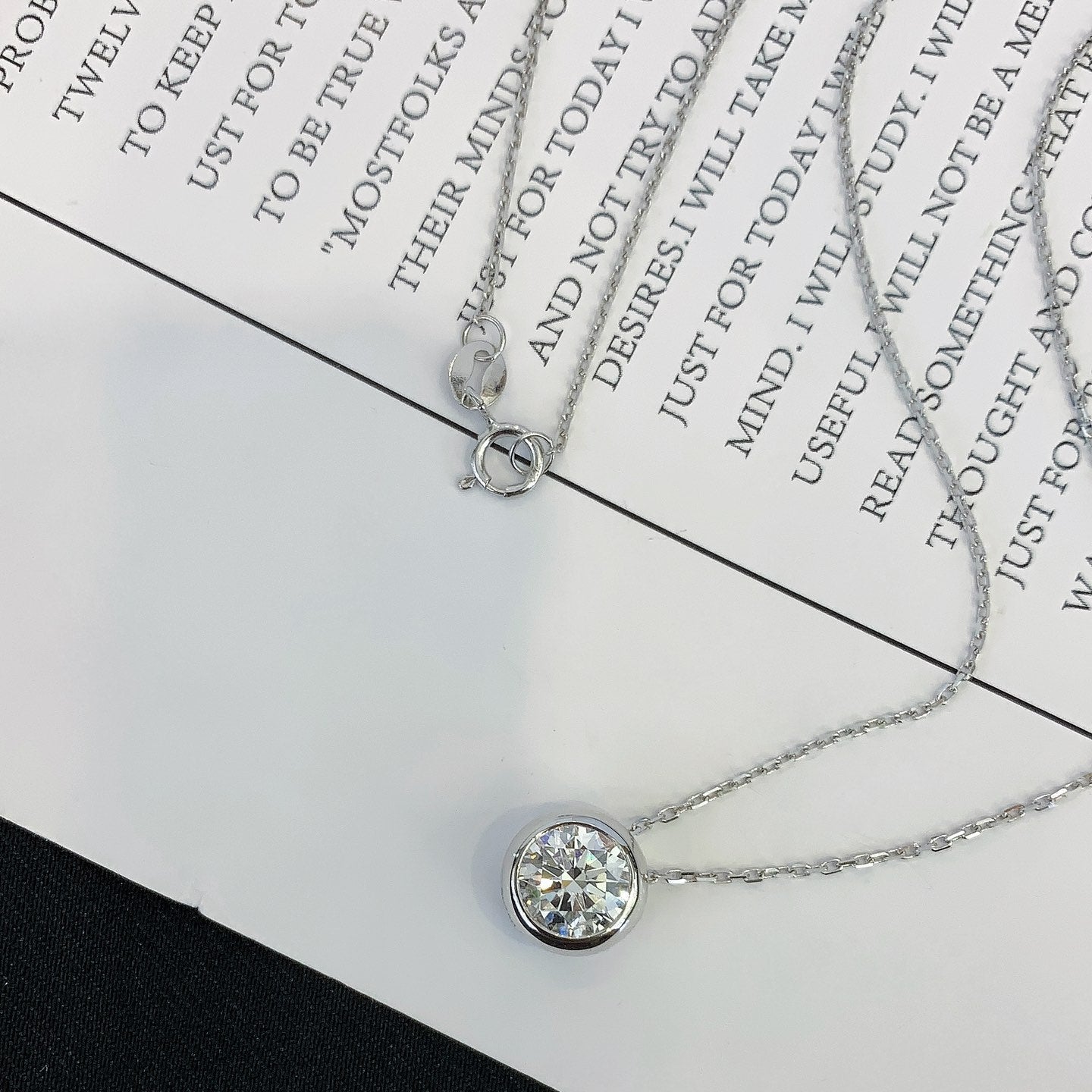 Round 1.00ct Lab Grown Diamond Bezel Style Necklace, D-E-F Color, VVS-VS Clarity - IGI Certified Necklace