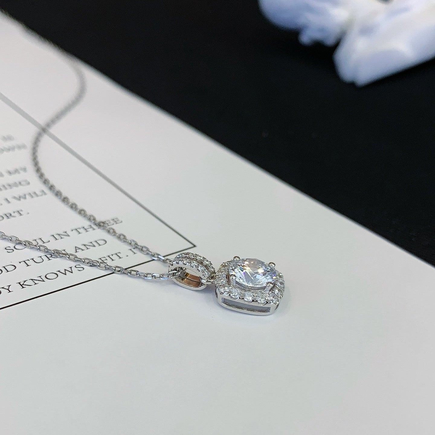 Round 1.30tcw Lab Grown Diamond Square Frame Pendant Necklace, D-E-F Color, VVS-VS Clarity - IGI Certified Necklace