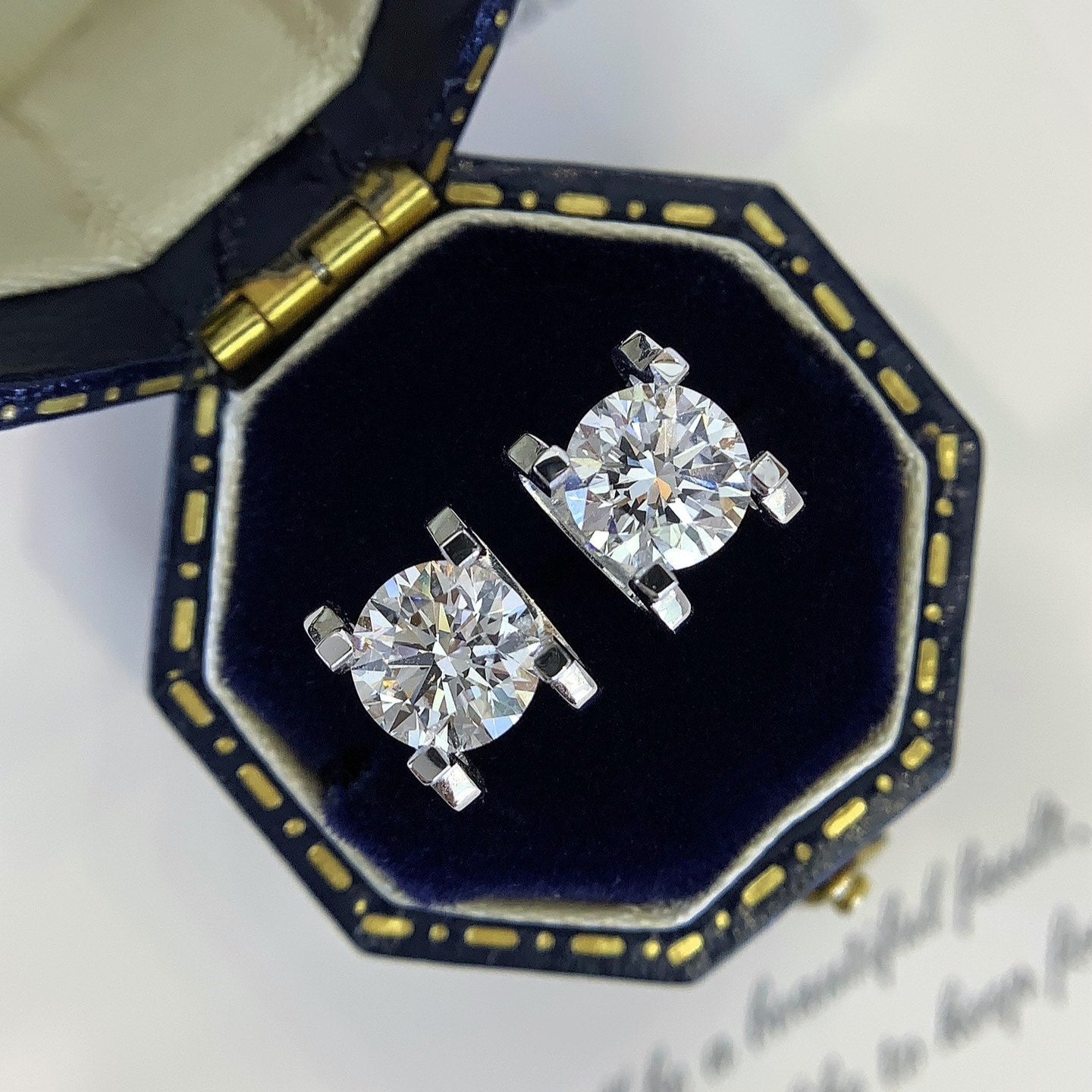 2.00tcw Lab Grown Diamond Round C De Cartier Stud Earring, D-E-F Color, VVS - VS Clarity