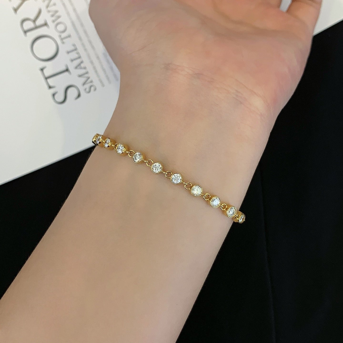 2.70tcw Lab Diamond Bezel Tennis Bracelet | Round Cut | DEF VVS–VS | IGI Certified