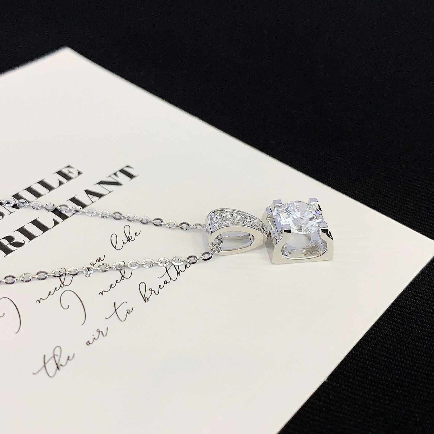 Round 1.10tcw Lab Grown Diamond C De Cartier Set Pendant Necklace, D-E-F Color, VVS-VS Clarity