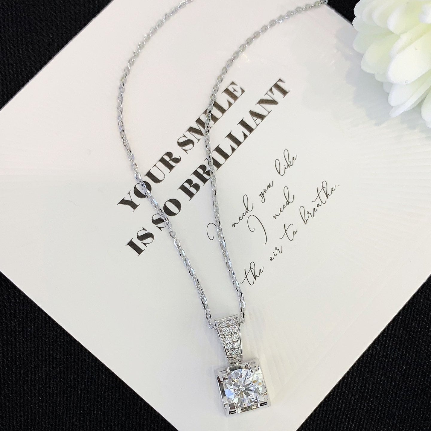 Round 1.10tcw Lab Grown Diamond C De Cartier Set Pendant Necklace, D-E-F Color, VVS-VS Clarity