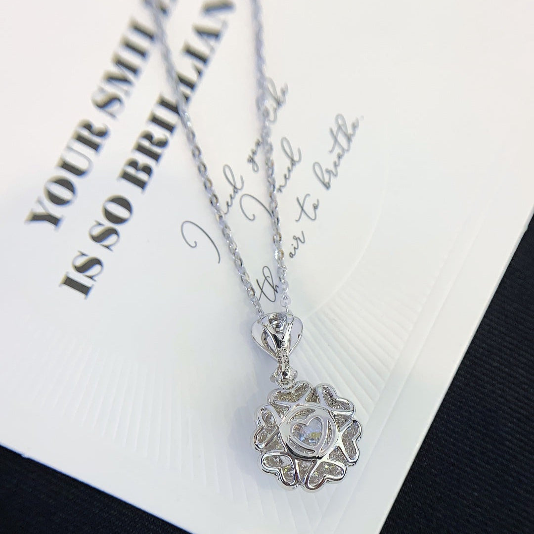 Round 2.50tcw Lab Grown Diamond Unique Flower Pendant Necklace, D-E-F Color, VVS-VS Clarity - IGI Certified Necklace