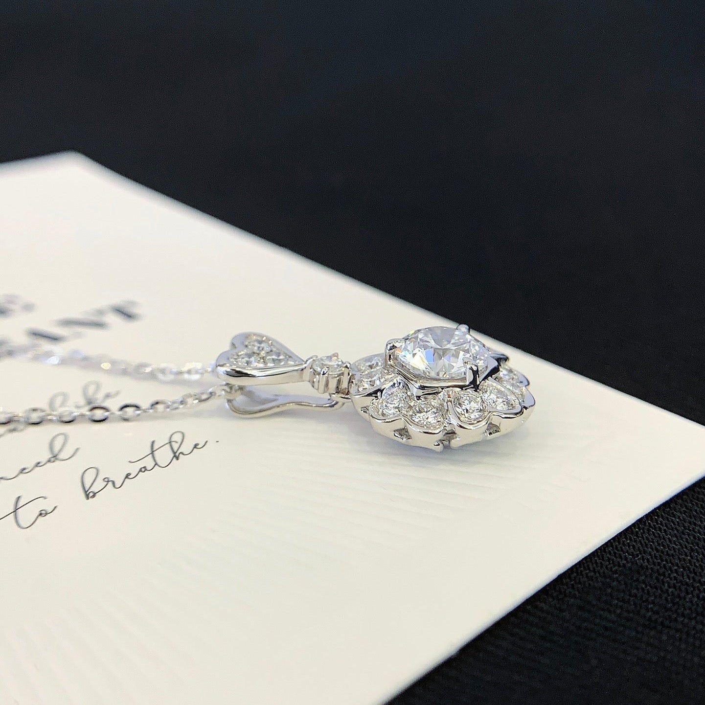 Round 2.50tcw Lab Grown Diamond Unique Flower Pendant Necklace, D-E-F Color, VVS-VS Clarity - IGI Certified Necklace