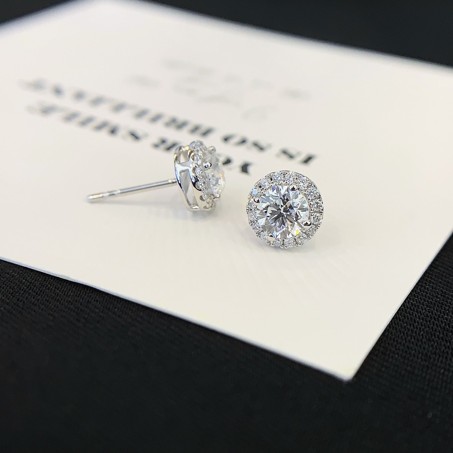 1.40tcw Lab Grown Diamond Round Halo Set Stud Earring, D-E-F Color, VVS-VS Clarity