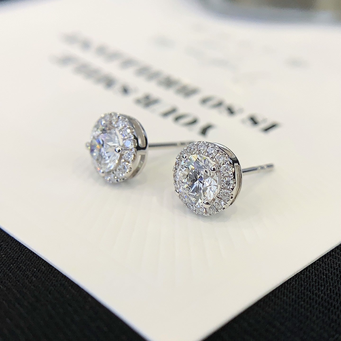 1.40tcw Lab Grown Diamond Round Halo Set Stud Earring, D-E-F Color, VVS-VS Clarity