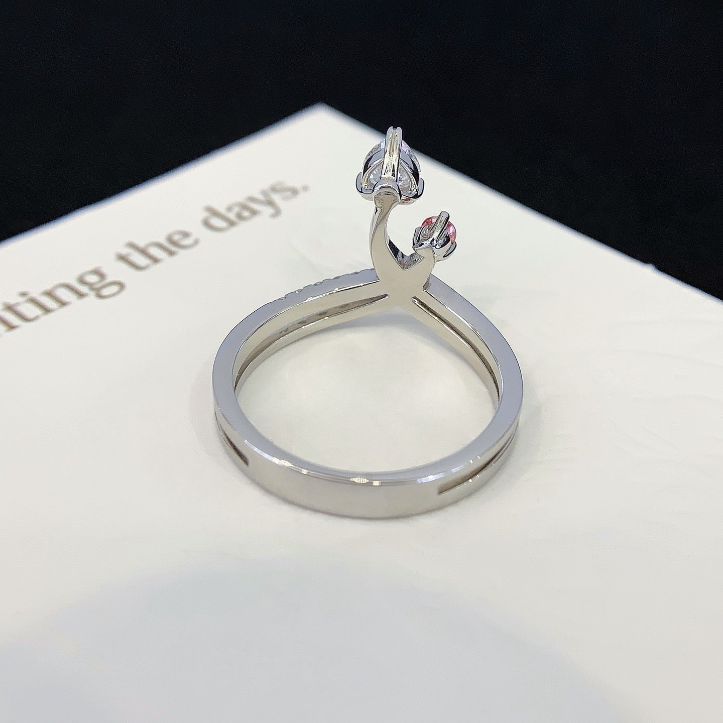 1.00tcw Heart & Fancy Round Lab Diamond Toi Et Moi Ring | Double Band | IGI Certified | White Gold