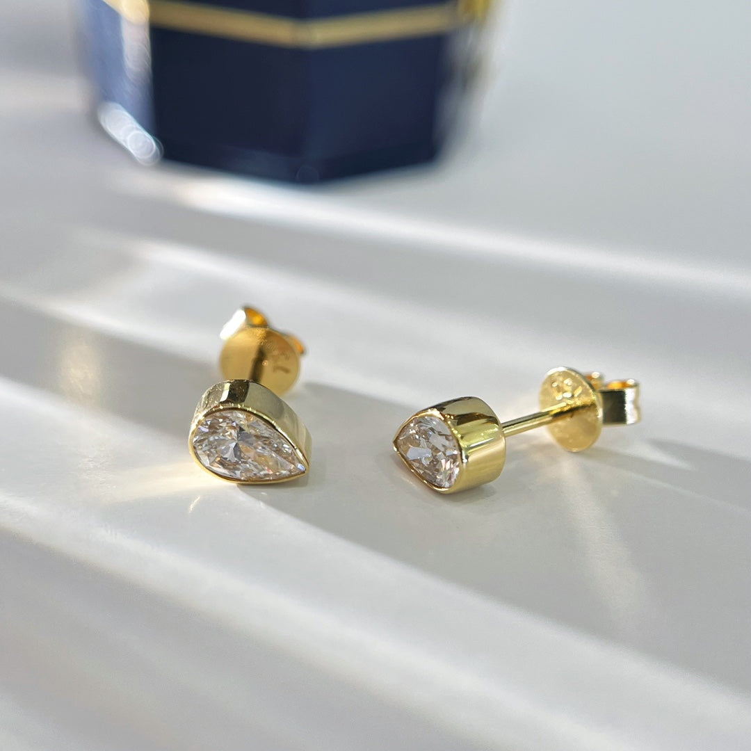 0.60tcw Lab Grown Diamond Pear Stud Earring, EF Color, VS Clarity