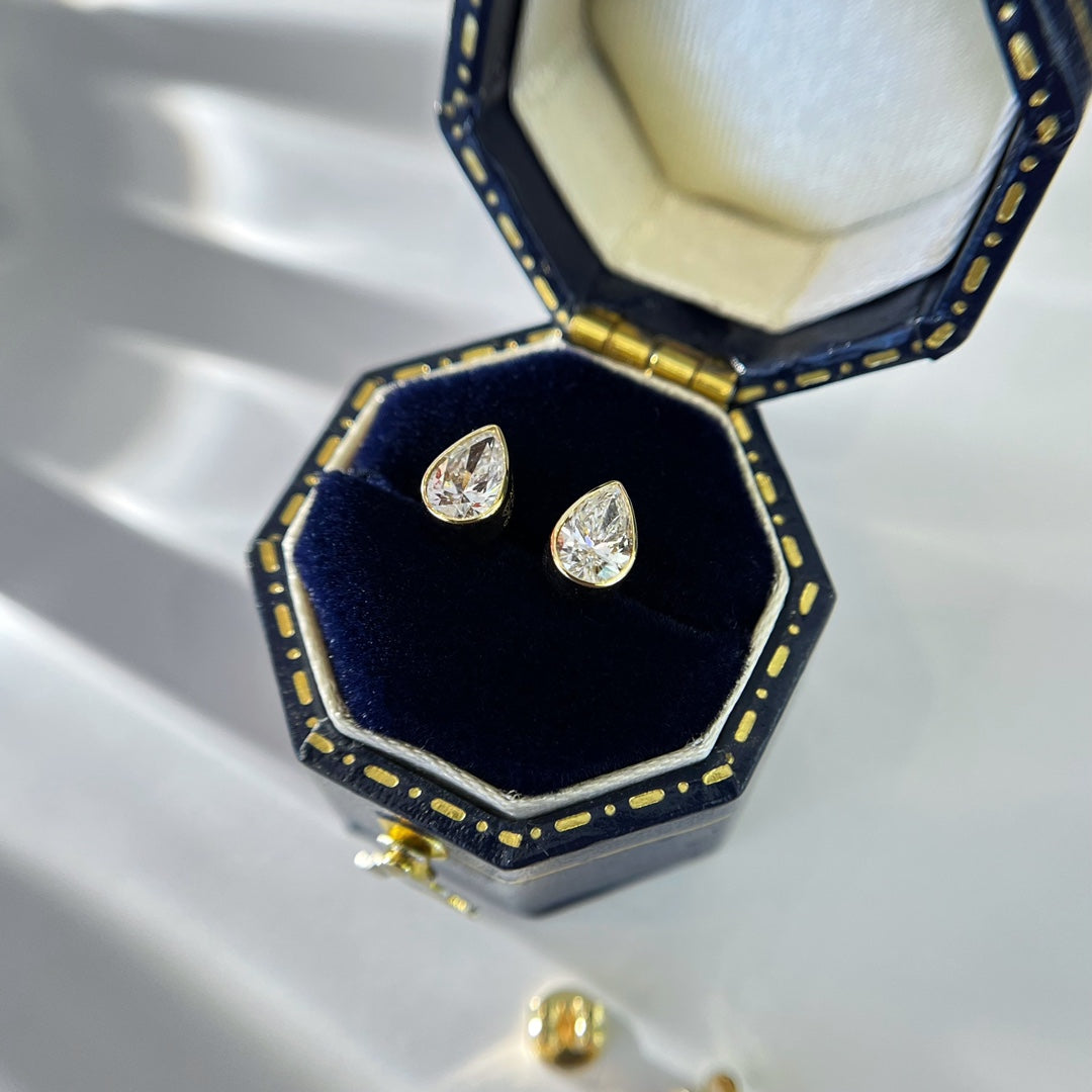 0.60tcw Lab Grown Diamond Pear Stud Earring, EF Color, VS Clarity