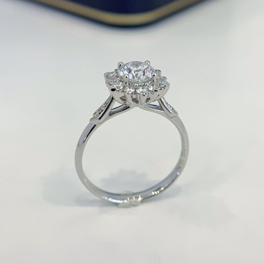 Round 1.60tcw Lab Diamond Cathedral Halo Engagement Ring | IGI Certified DEF VVS–VS