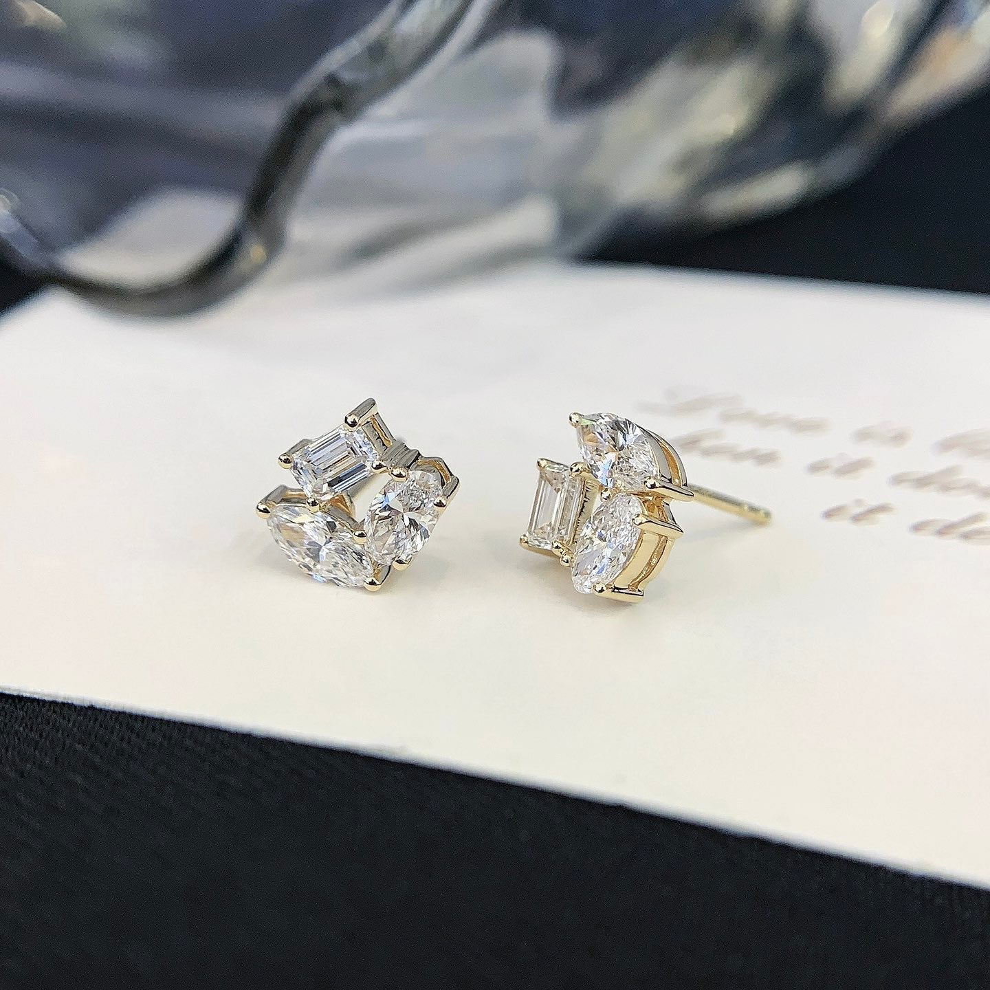 1.05tcw Lab Grown Diamond Three Stone Stud Earring, EF Color, VS Clarity