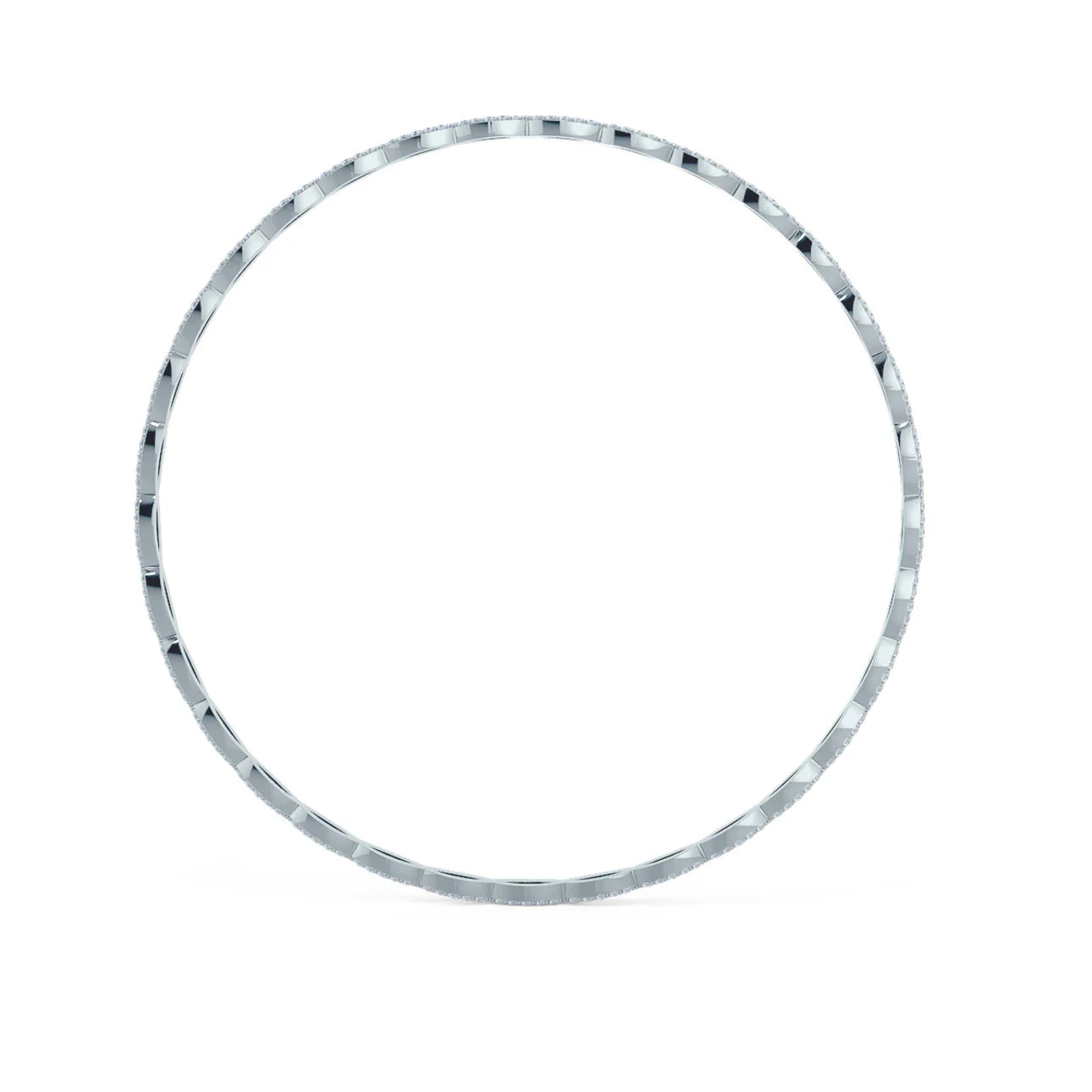 Round Lab Grown diamond Infinity Twist Bangle, EF Color, VS Clarity, IGI Certificate