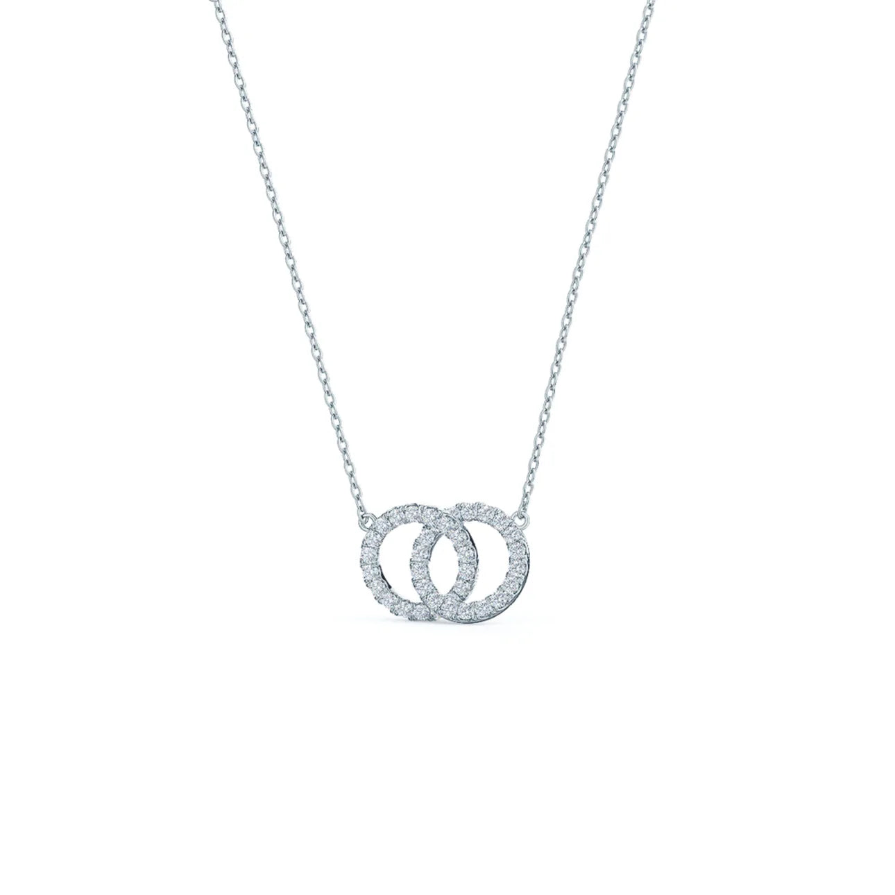 Round Lab Grown Diamond Double Karma Necklace, EF Color, VS Clarity, IGI Certified