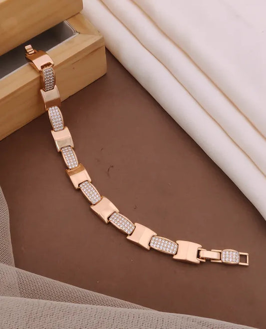 Rose Gold & Silver Polish Designer Xuping Bracelet
