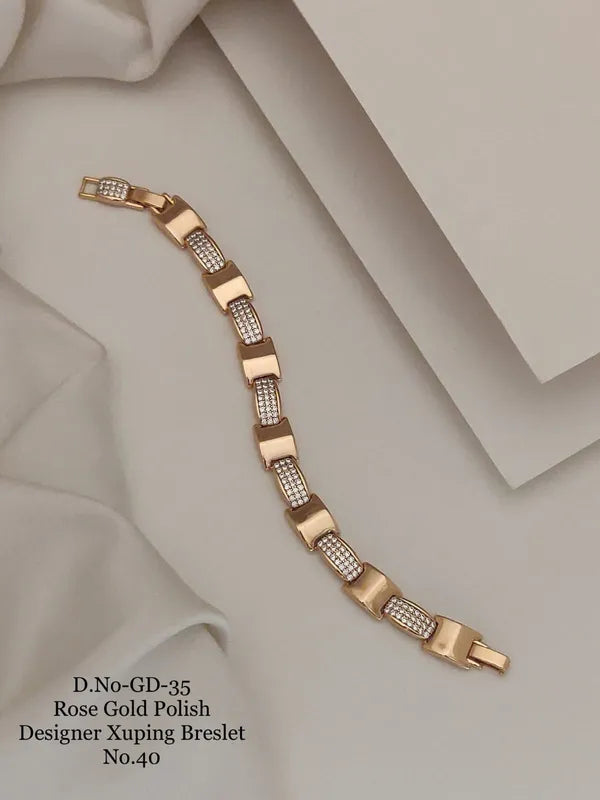 Rose Gold & Silver Polish Designer Xuping Bracelet