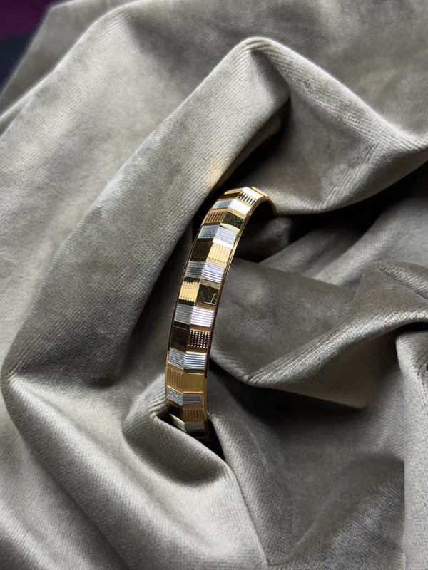 Silver & Golden Designer Gent's Punjabi Kada