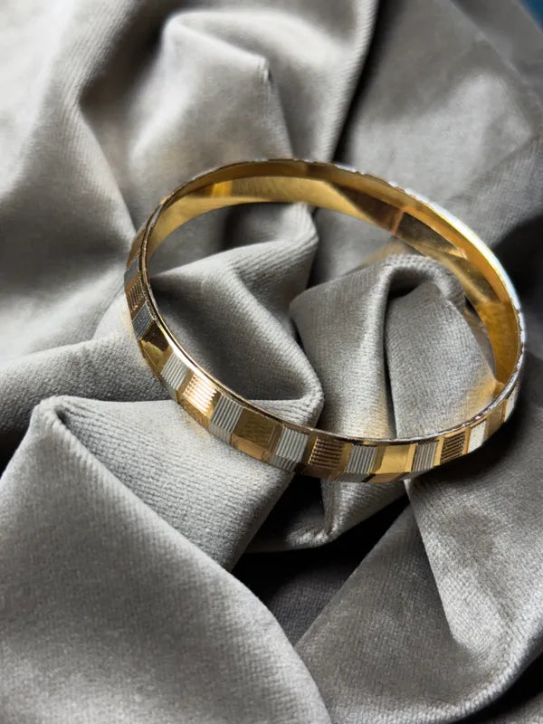 Silver & Golden Designer Gent's Punjabi Kada