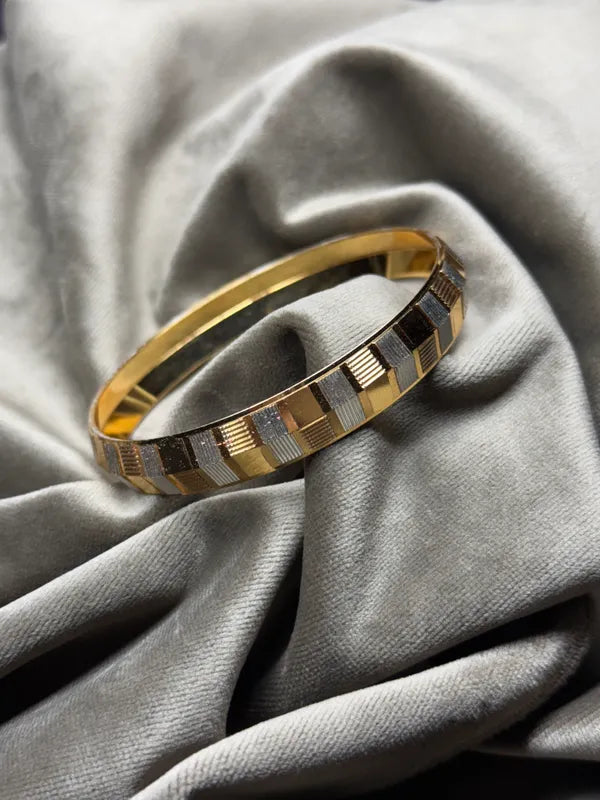 Silver & Golden Designer Gent's Punjabi Kada