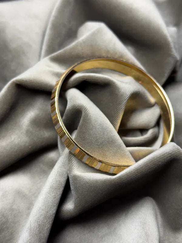 Silver & Golden Designer Gent's Punjabi Kada