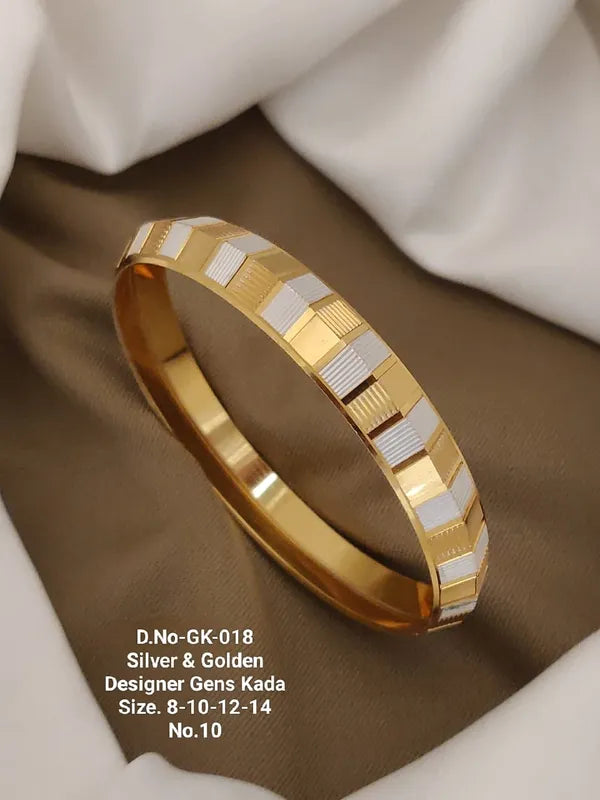 Silver & Golden Designer Gent's Punjabi Kada