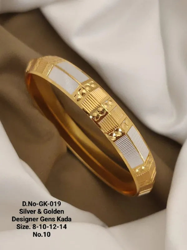 Silver & Golden Designer Gent's Punjabi Kada