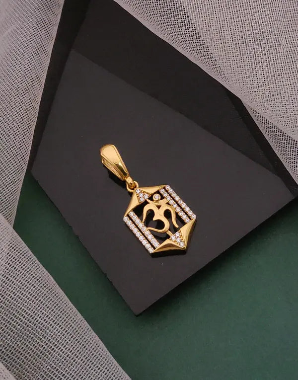 Om Unique shape Pendant with diamond